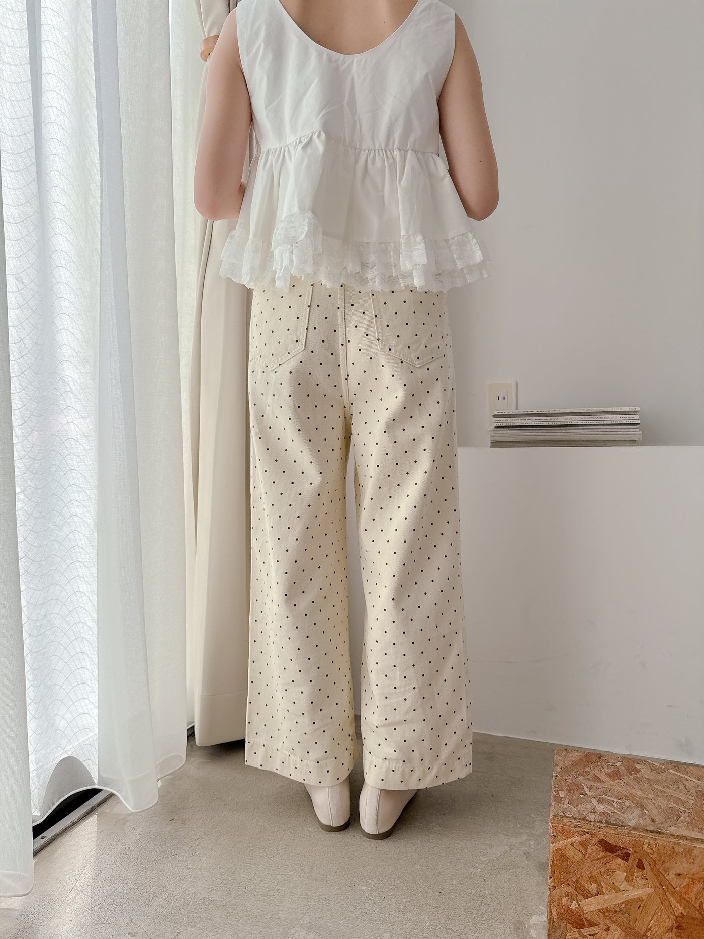 Dot Denim Pants
