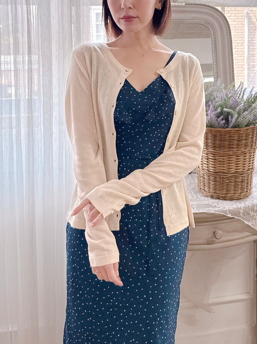 Sheer Eyelet Cardigan