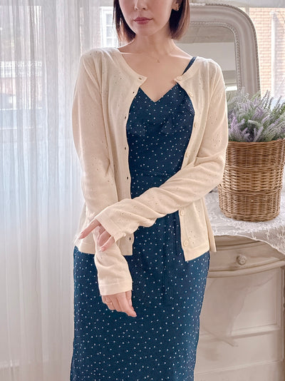Sheer Eyelet Cardigan