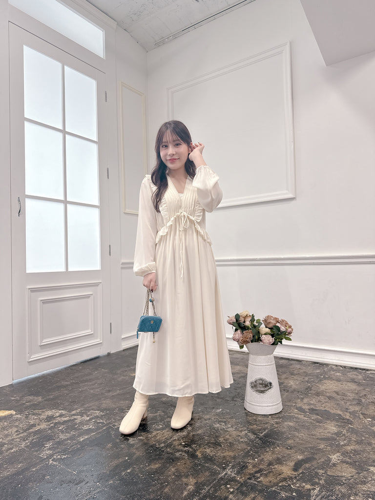 即発送。Laube blanc フリルプリーツワンピース 再販】フリルプリーツワンピース – Belle Mignonne