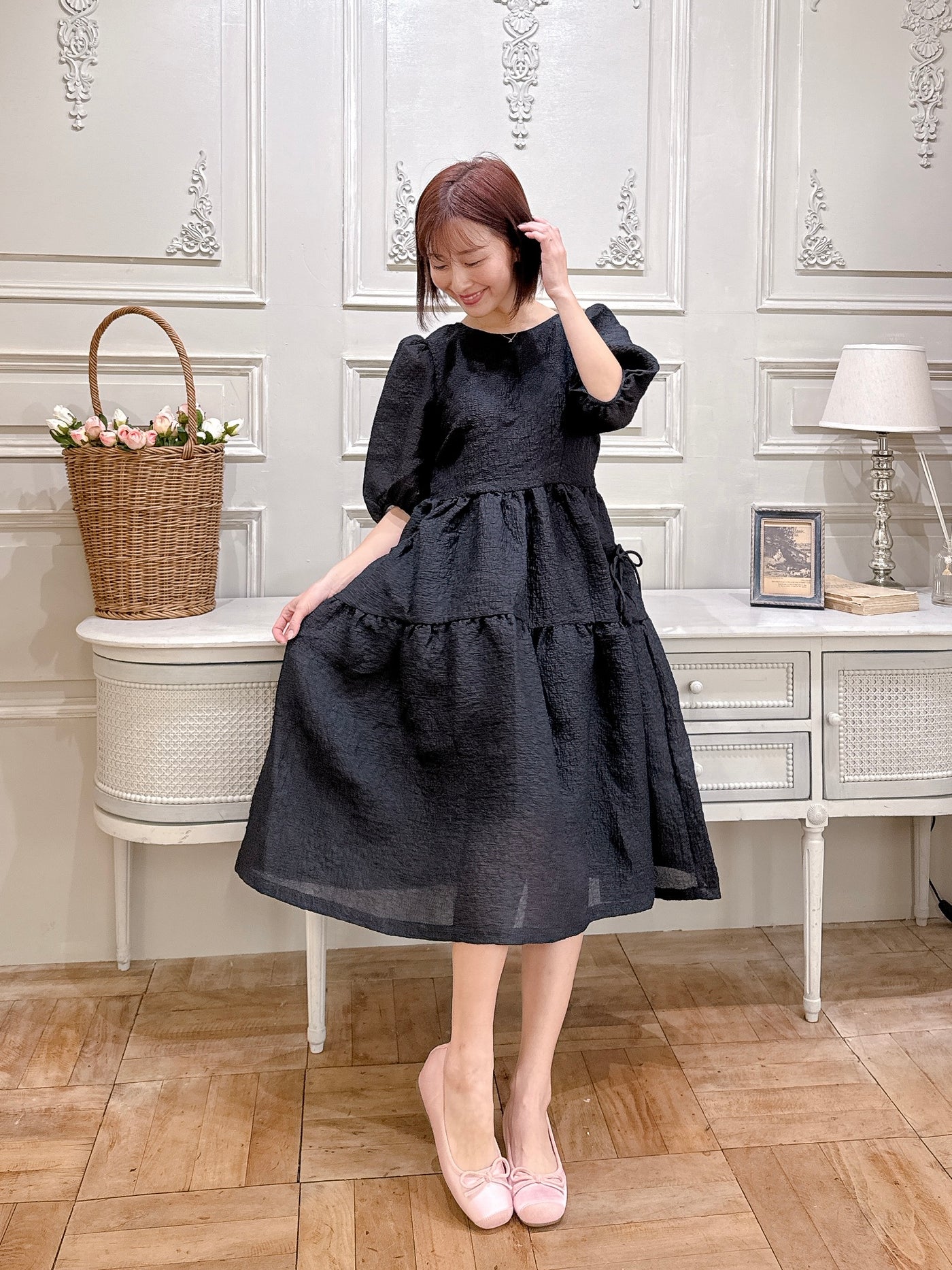 Jacquard Puff Dress
