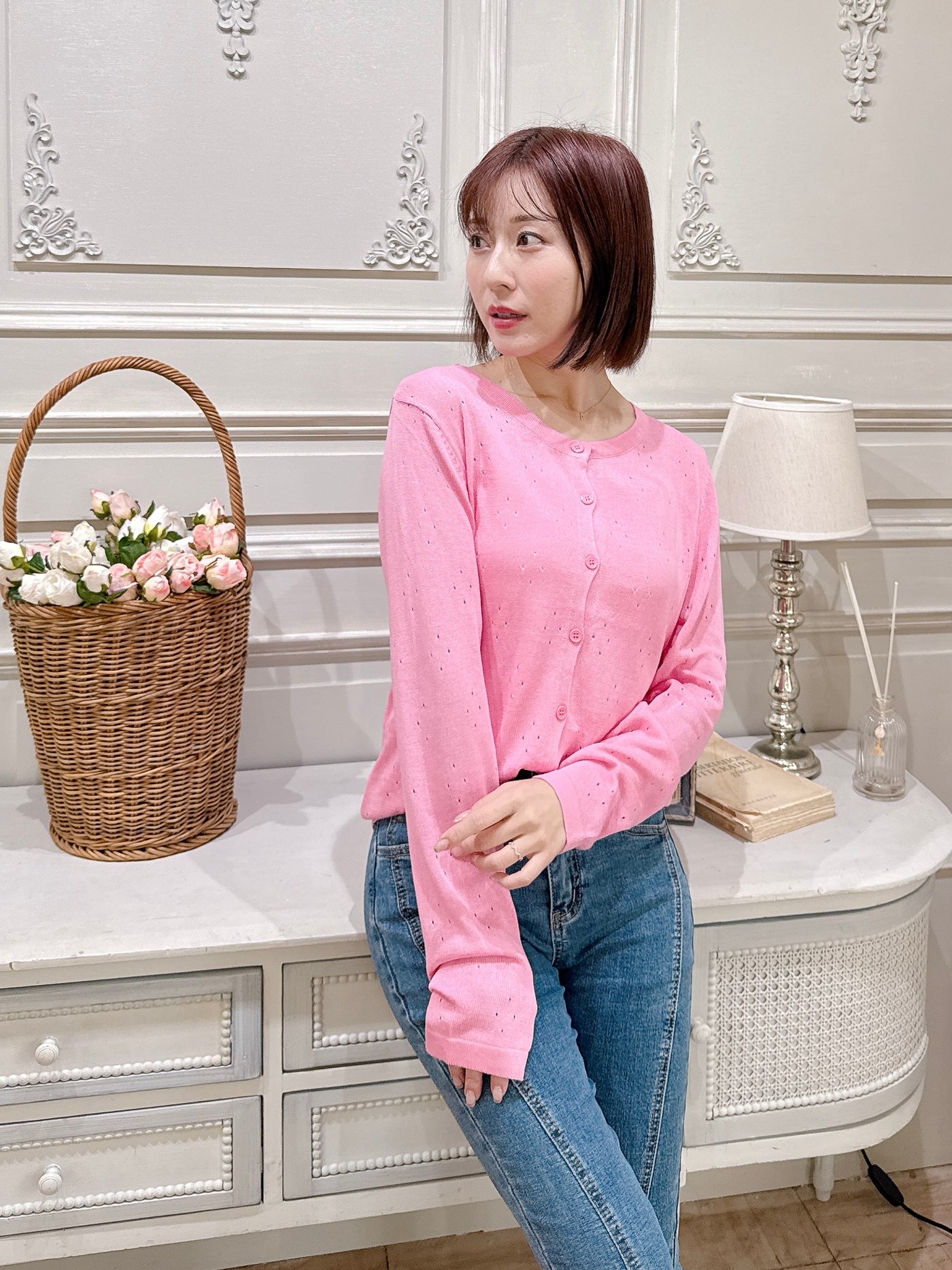 Sheer Eyelet Cardigan