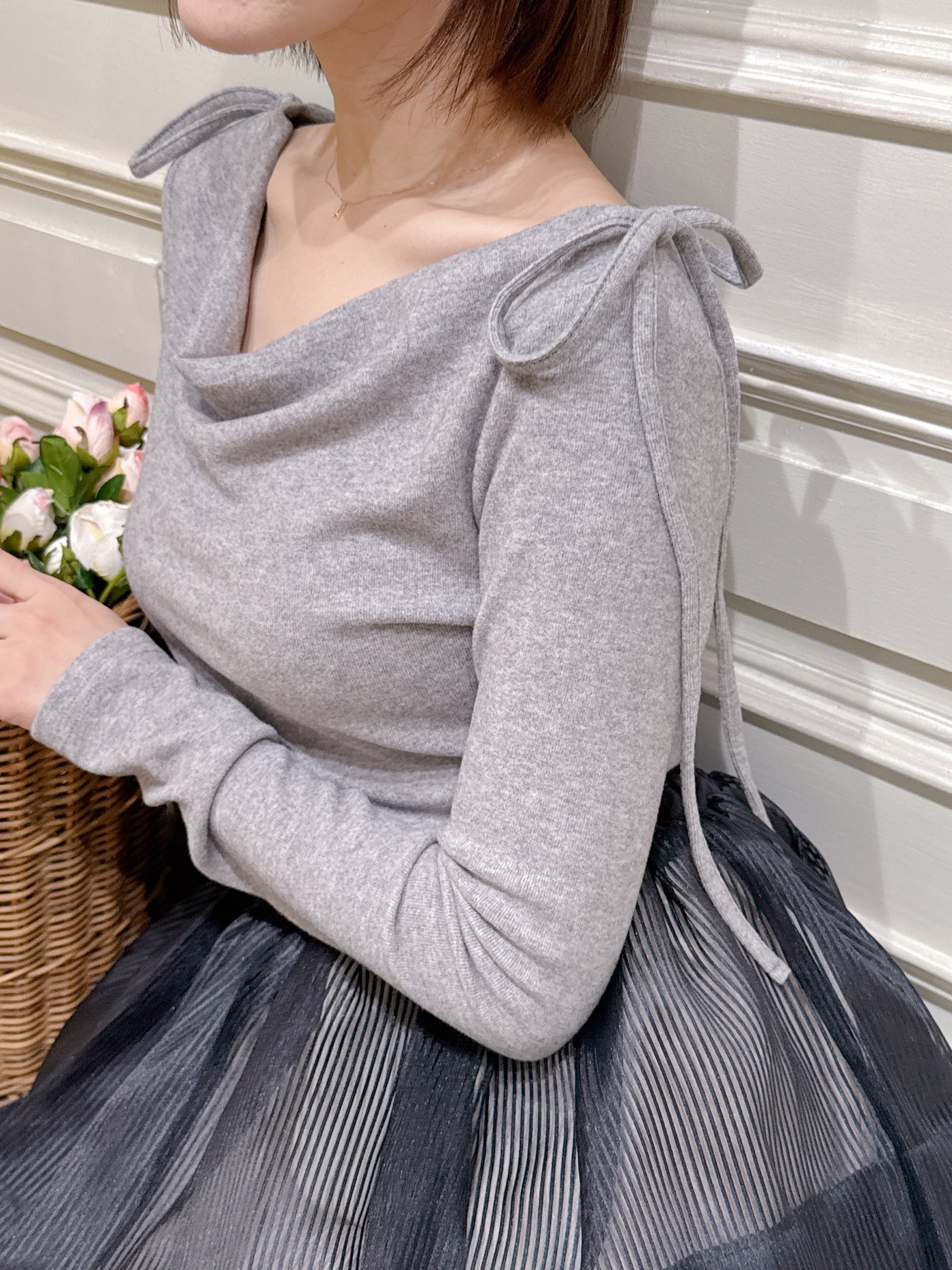 Shoulder Ribbon Knit