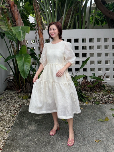 Jacquard Puff Dress