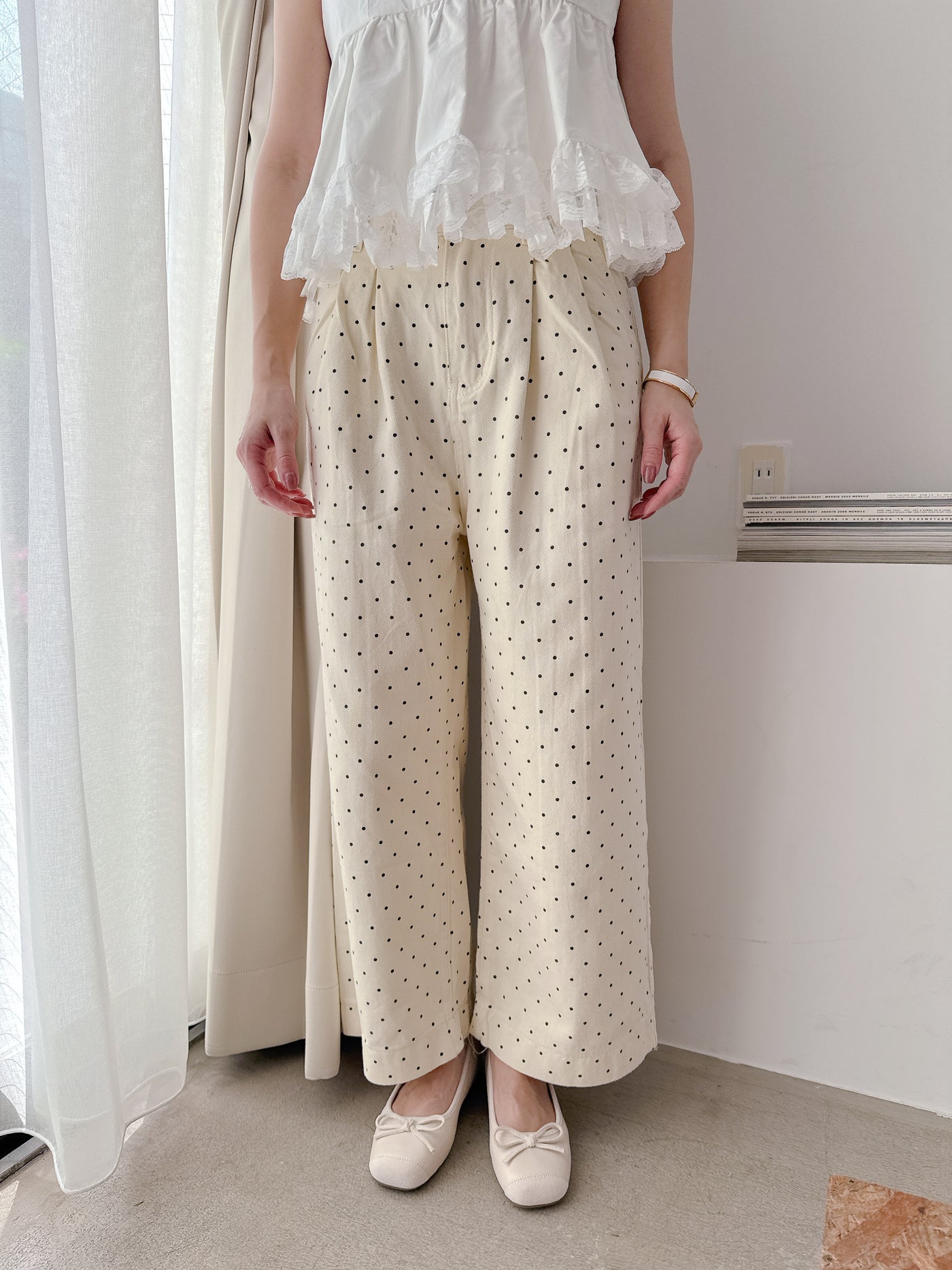 Dot Denim Pants
