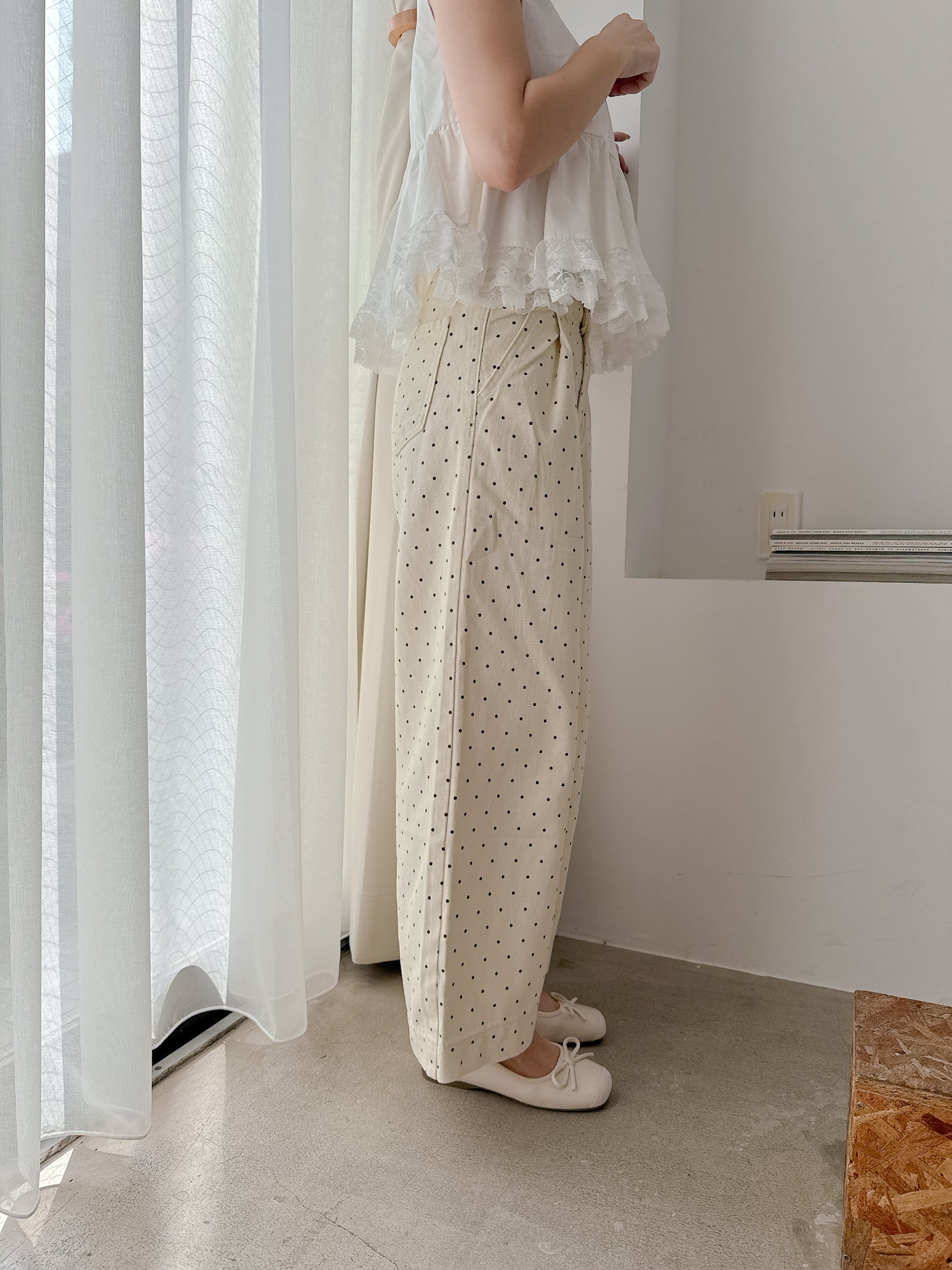 Dot Denim Pants