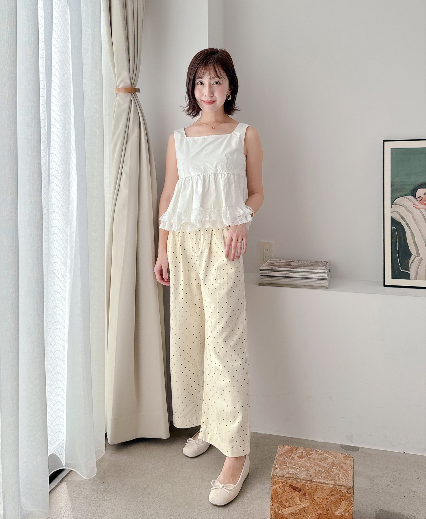 Dot Denim Pants