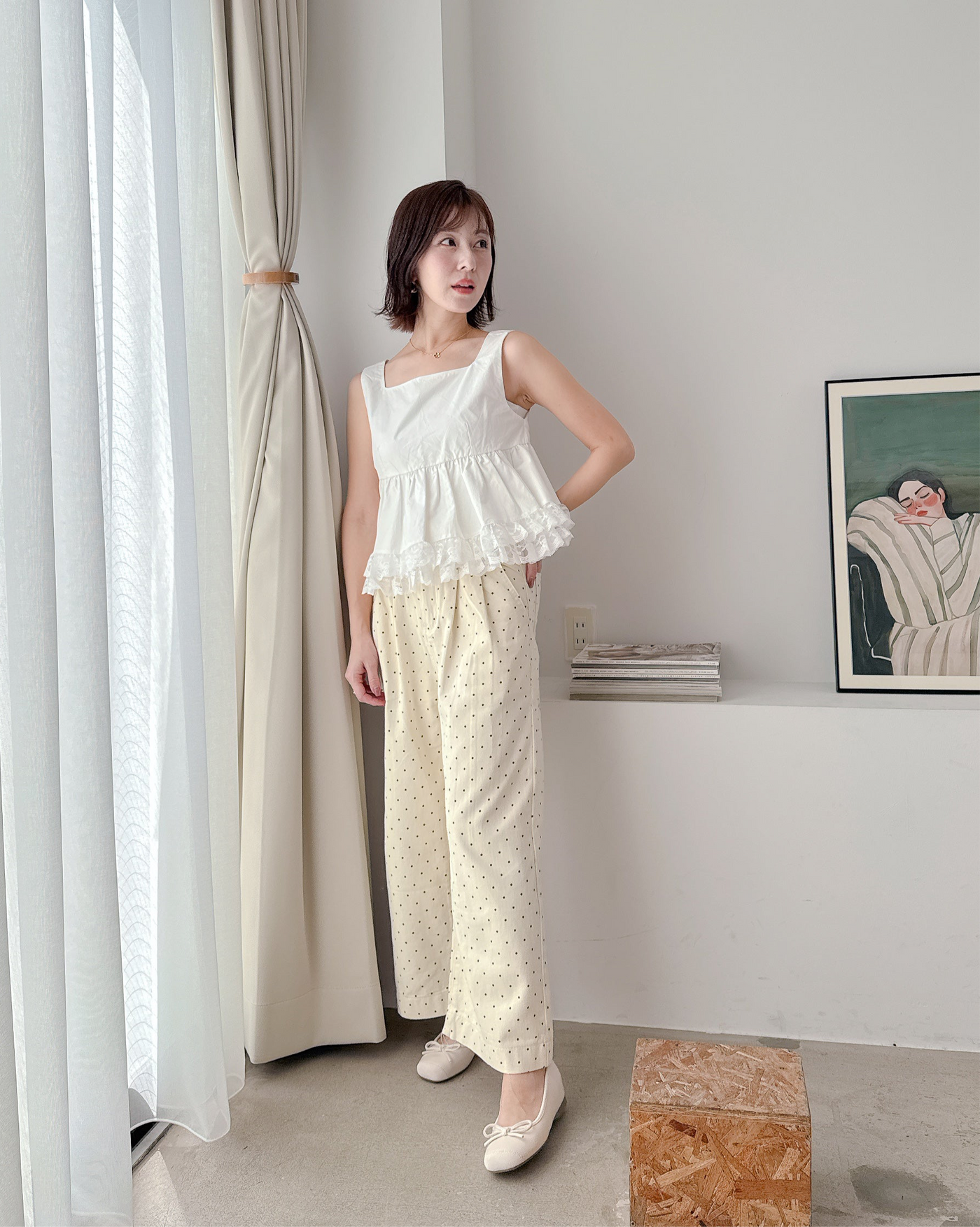 Dot Denim Pants
