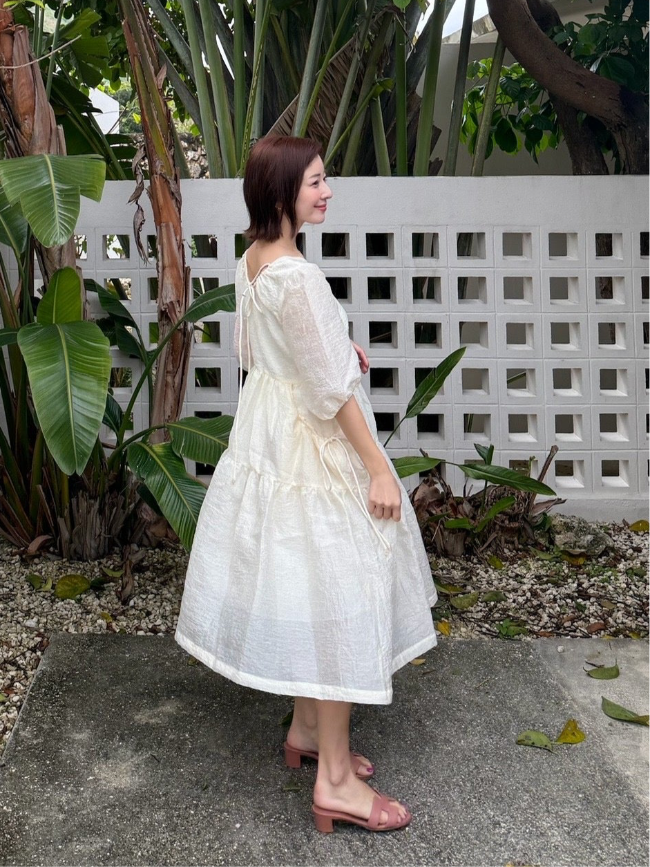 Jacquard Puff Dress