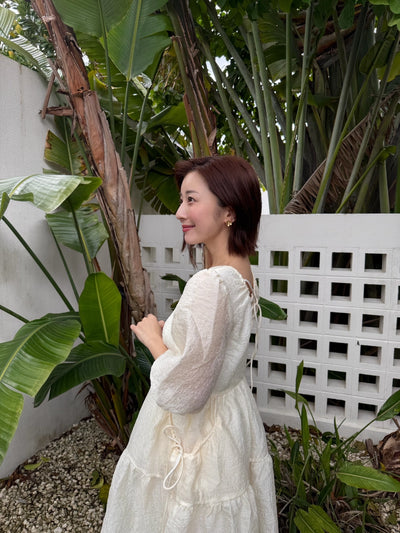 Jacquard Puff Dress