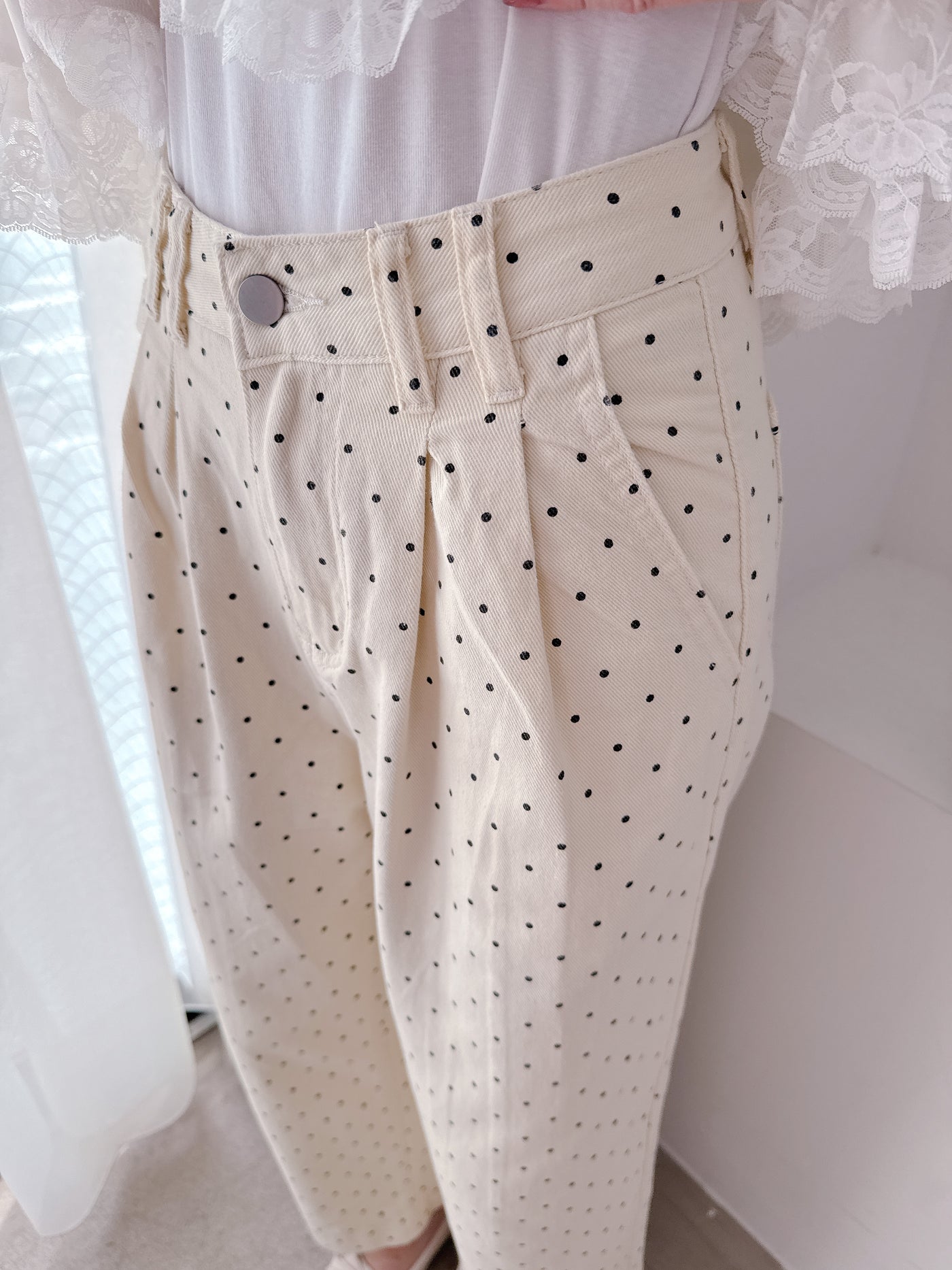 Dot Denim Pants
