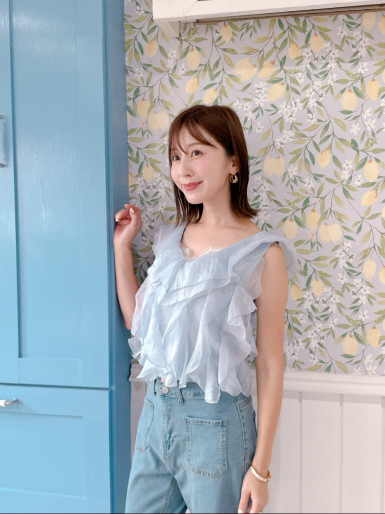 Sheer Blue Tops