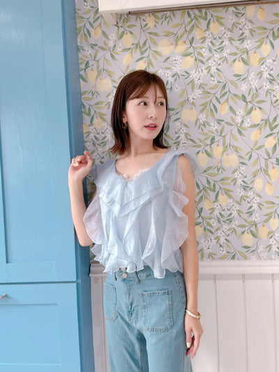 Sheer Blue Tops