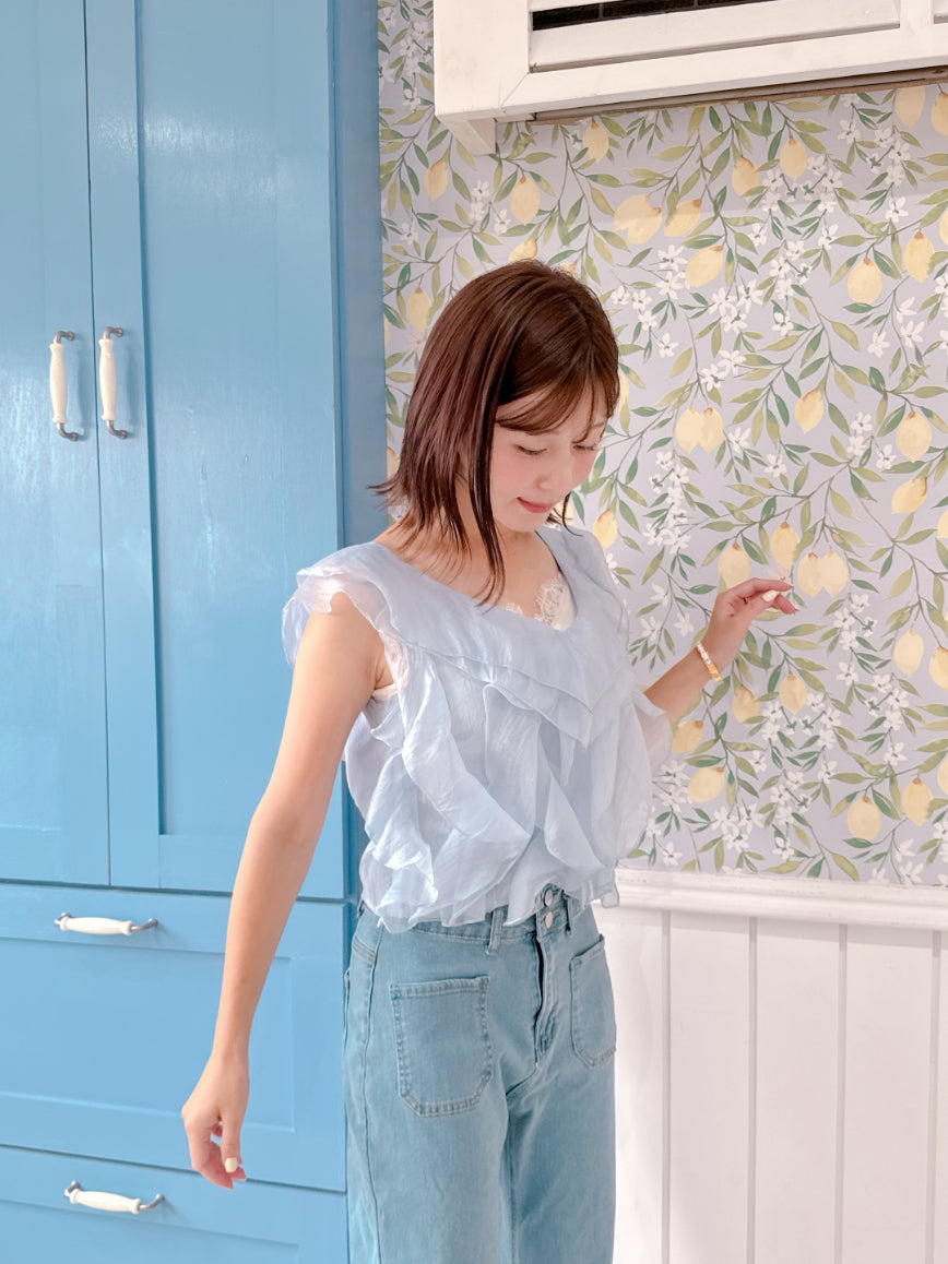 Sheer Blue Tops
