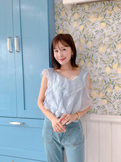Sheer Blue Tops
