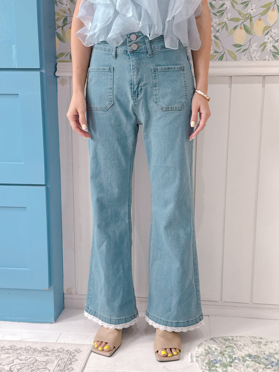 Lacy Denim Pants