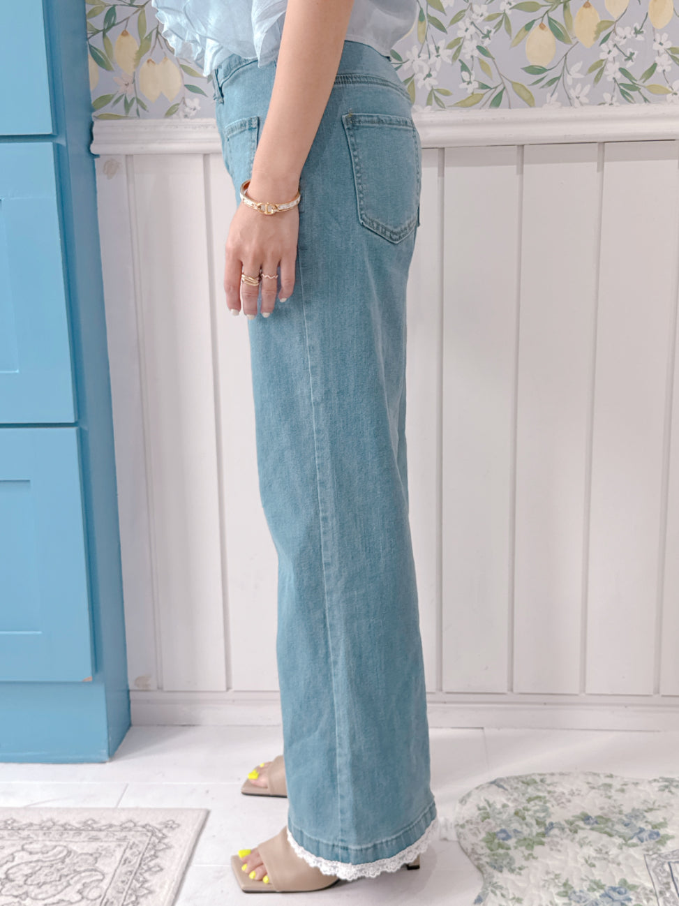 Lacy Denim Pants