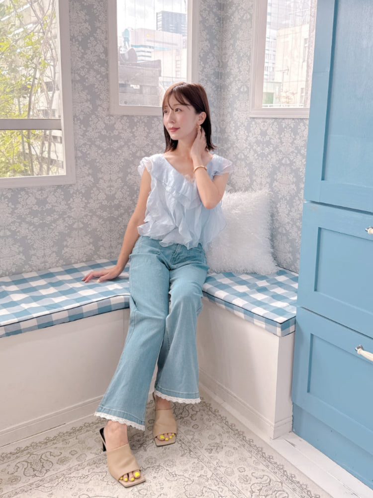 Sheer Blue Tops