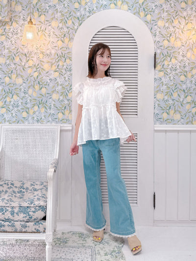 Lacy Denim Pants