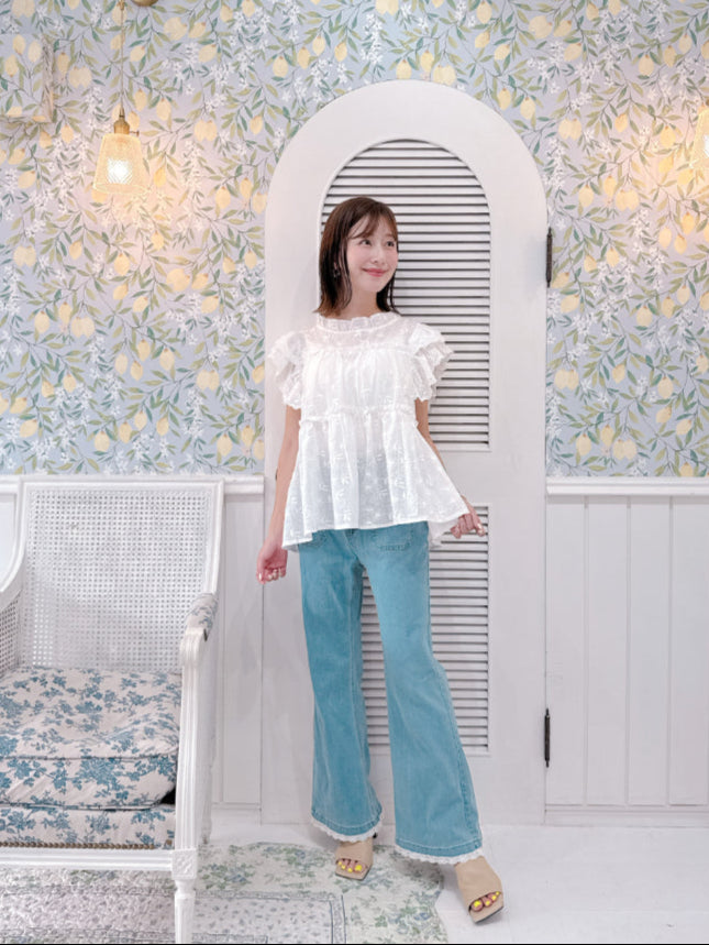Shoulder Frill Blouse