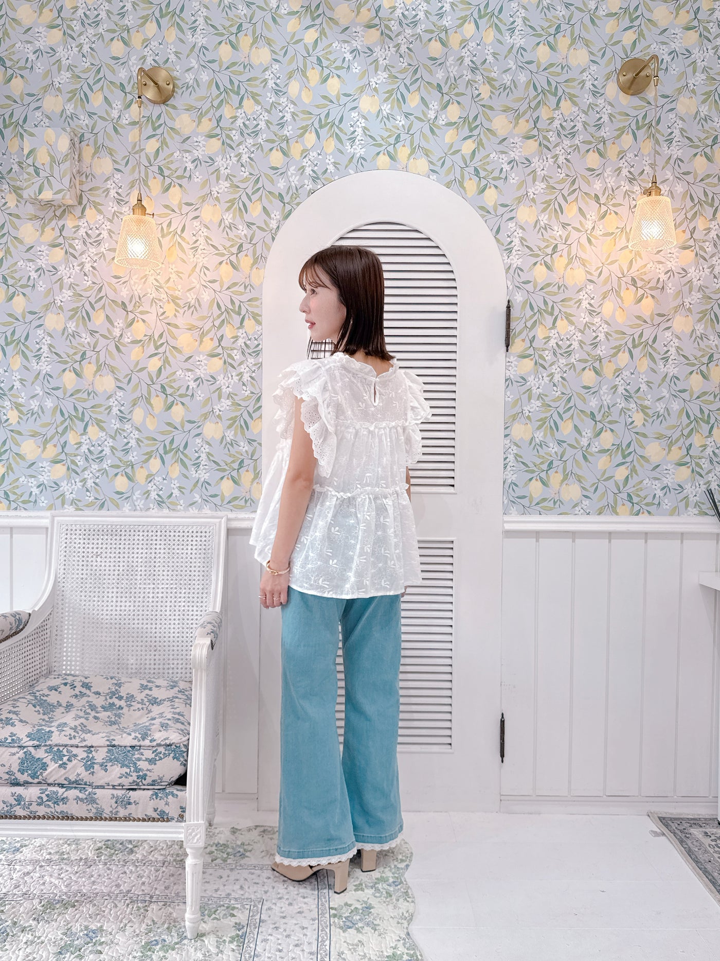 Shoulder Frill Blouse