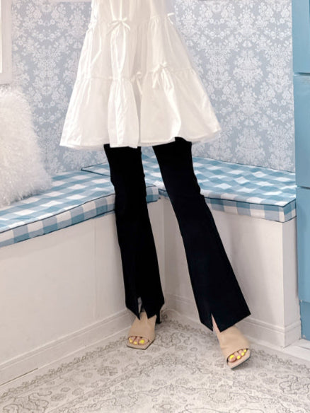 Slit Black Pants
