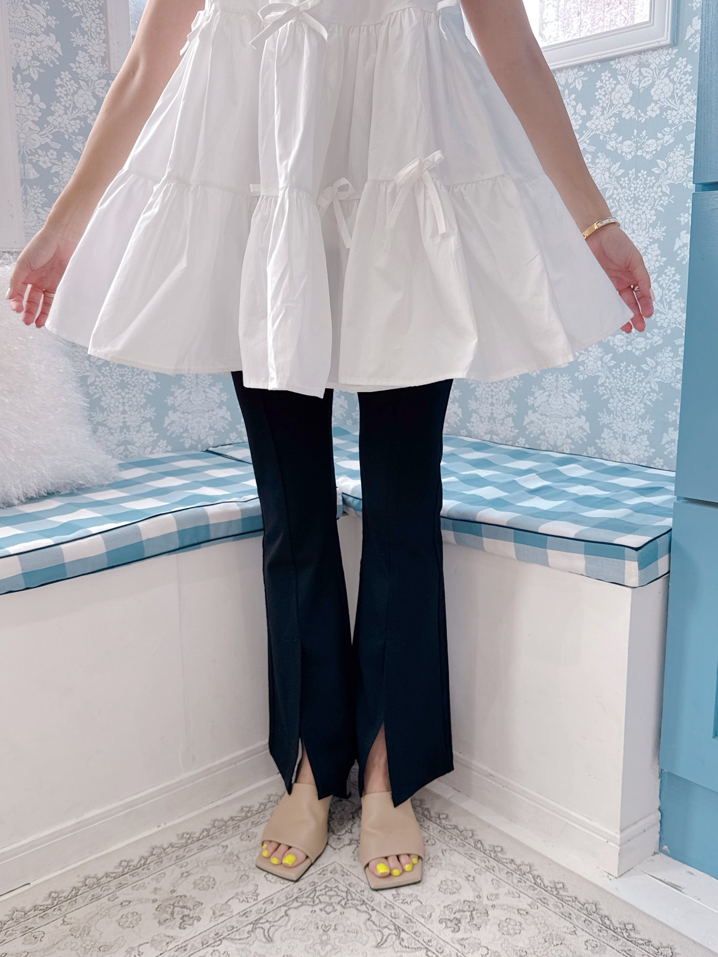 Slit Black Pants