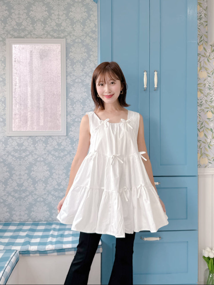 Tiered Ribbon Blouse
