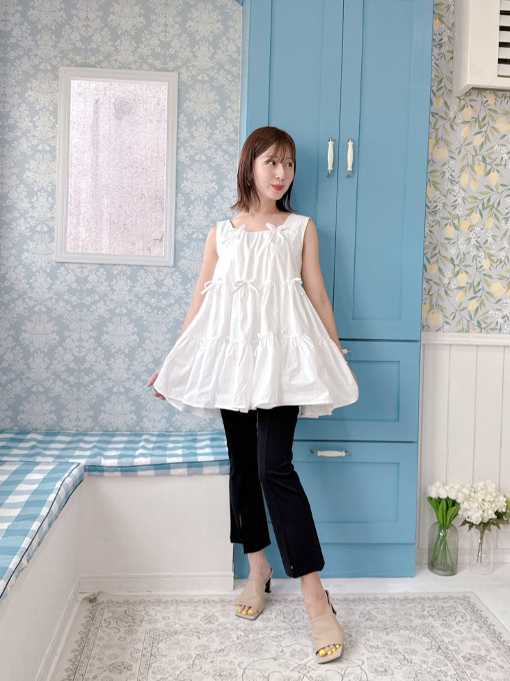 Tiered Ribbon Blouse