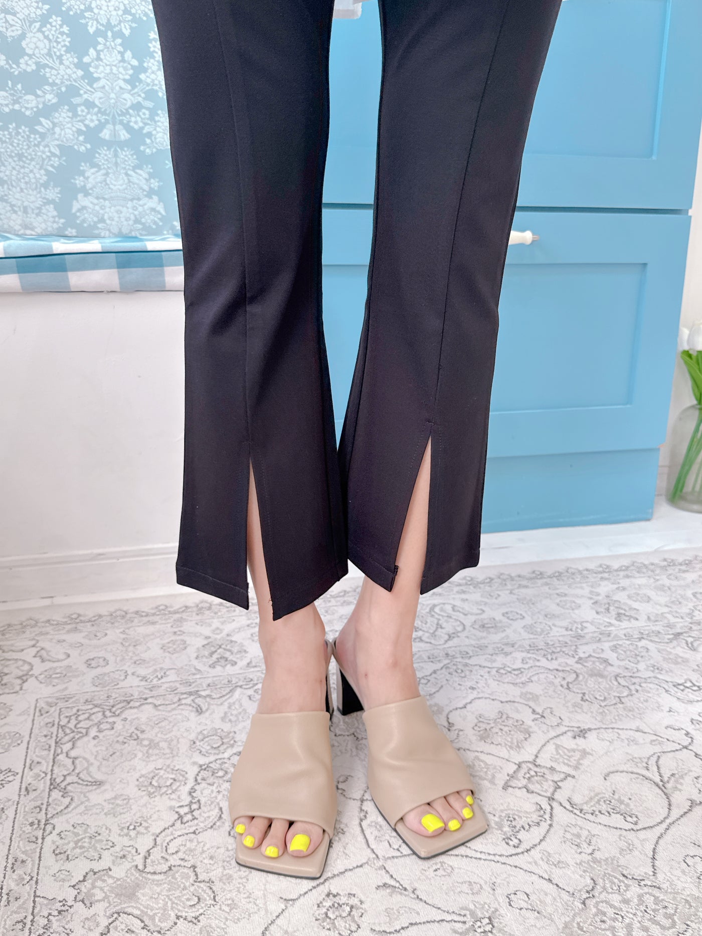Slit Black Pants