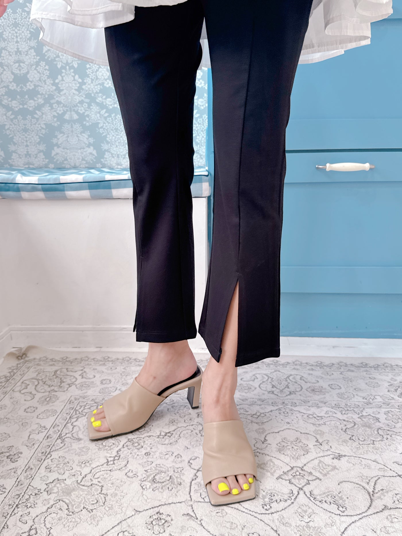 Slit Black Pants