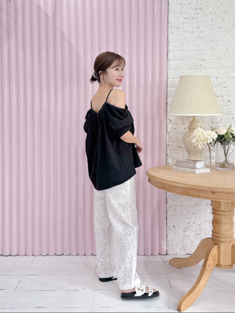 Black Puff Tops