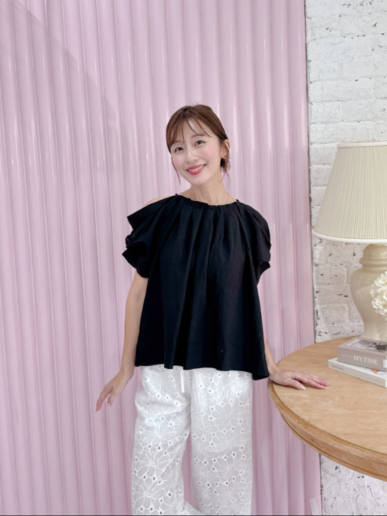 Black Puff Tops