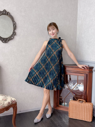 Check Pleats Dress