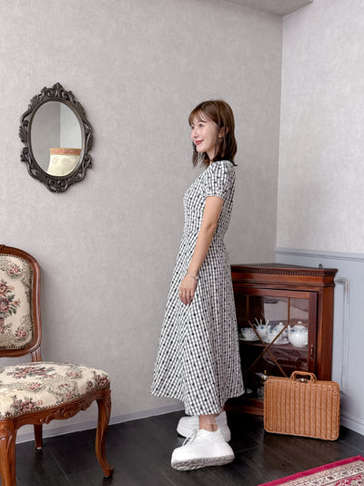 Flower Check Dress
