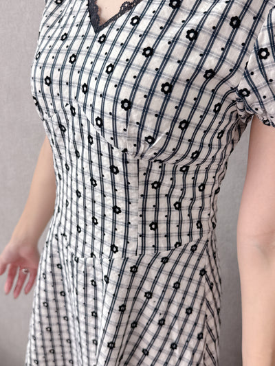 Flower Check Dress