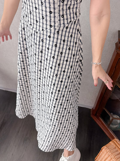 Flower Check Dress