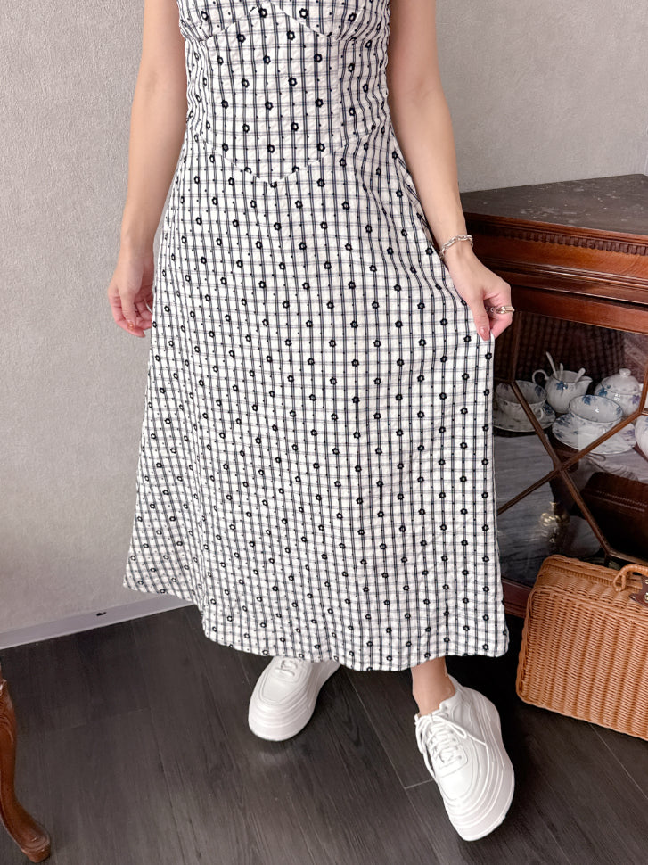 Flower Check Dress