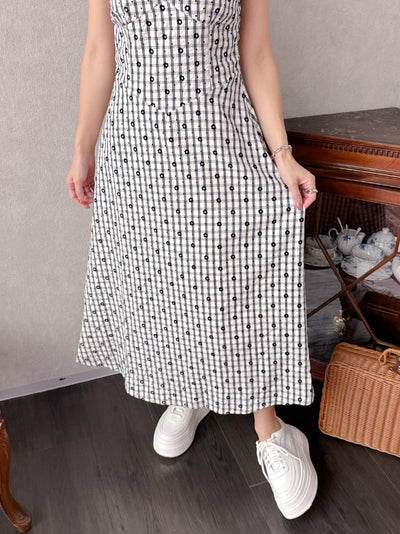 Flower Check Dress