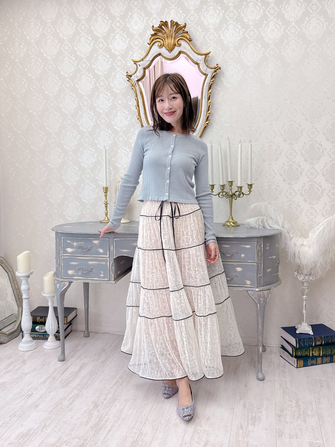 Bicolor Lace Skirt