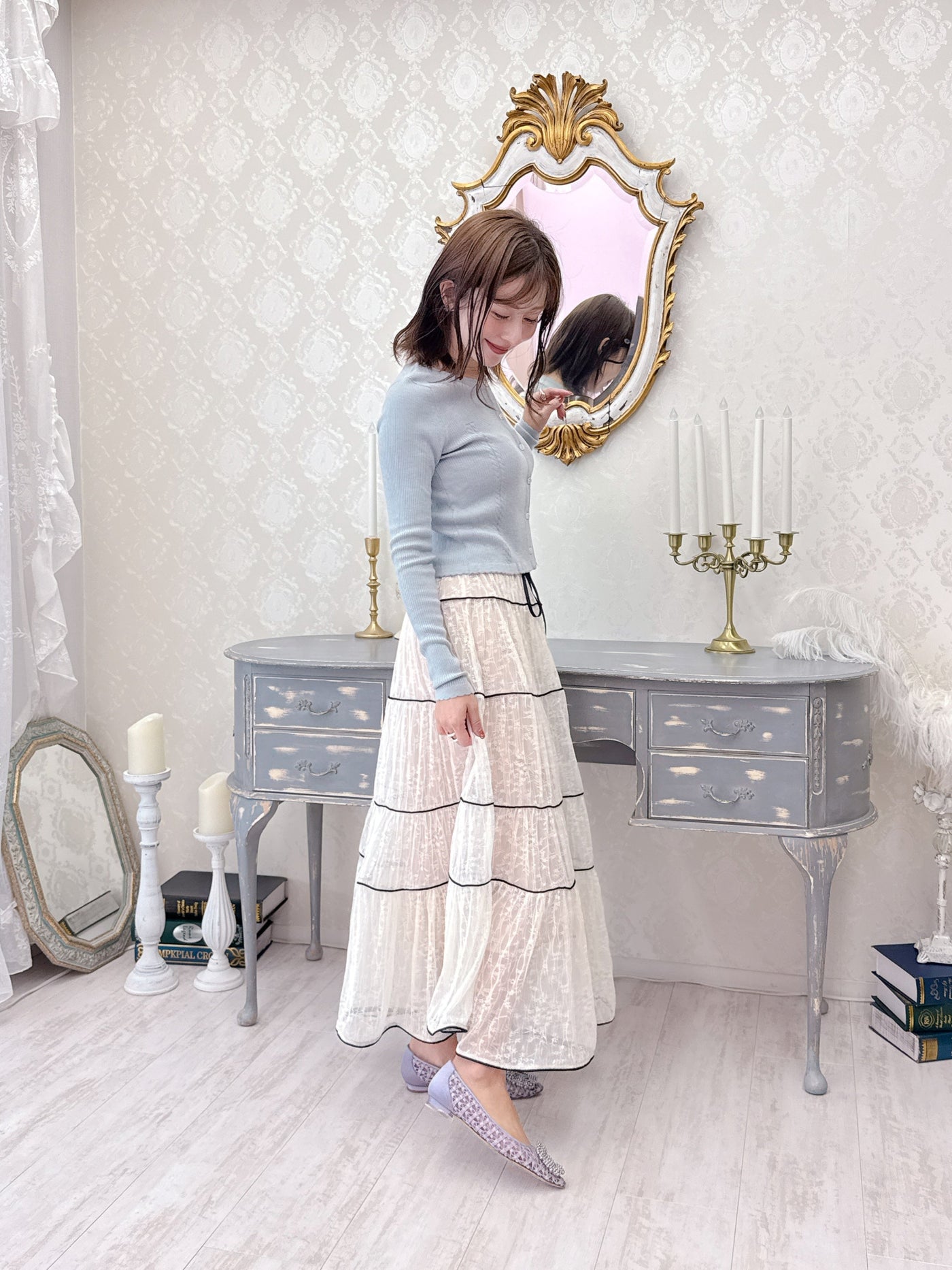 Bicolor Lace Skirt