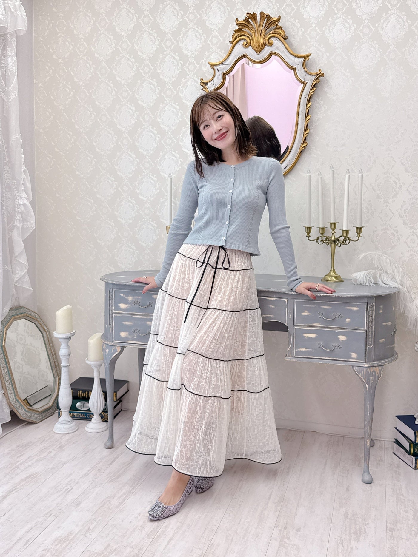 Bicolor Lace Skirt