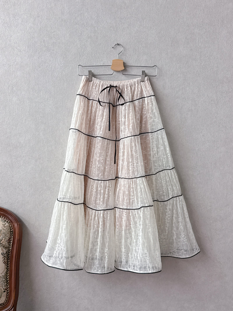 Bicolor Lace Skirt