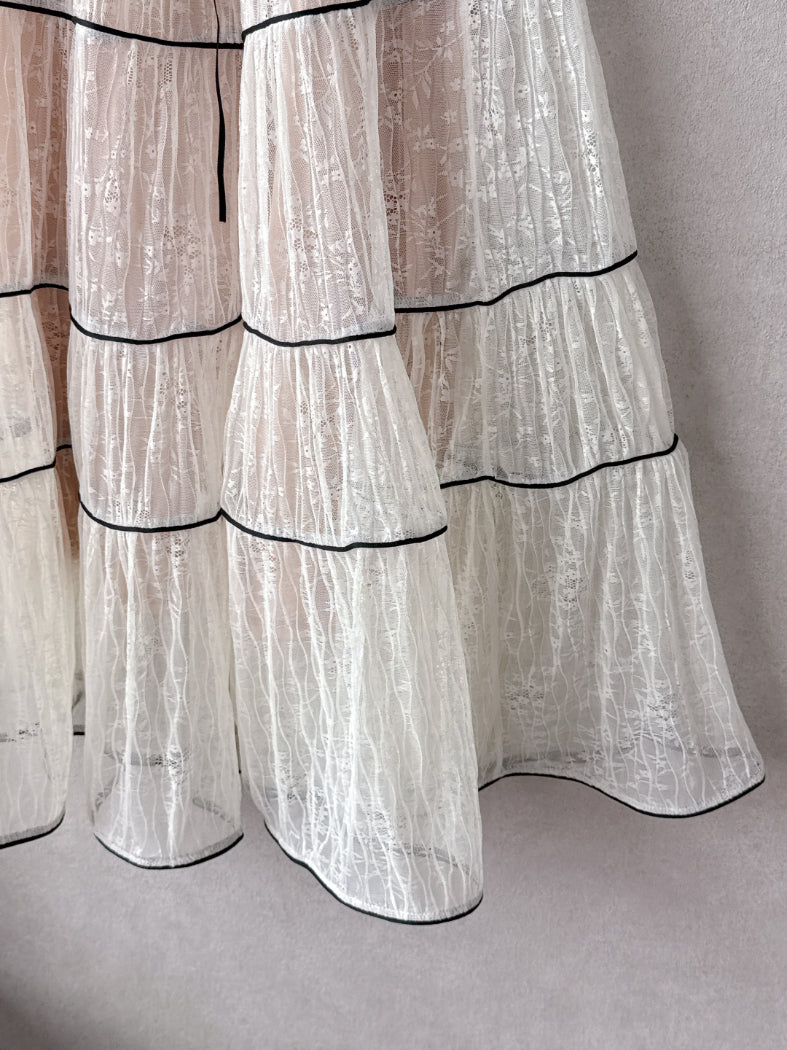 Bicolor Lace Skirt