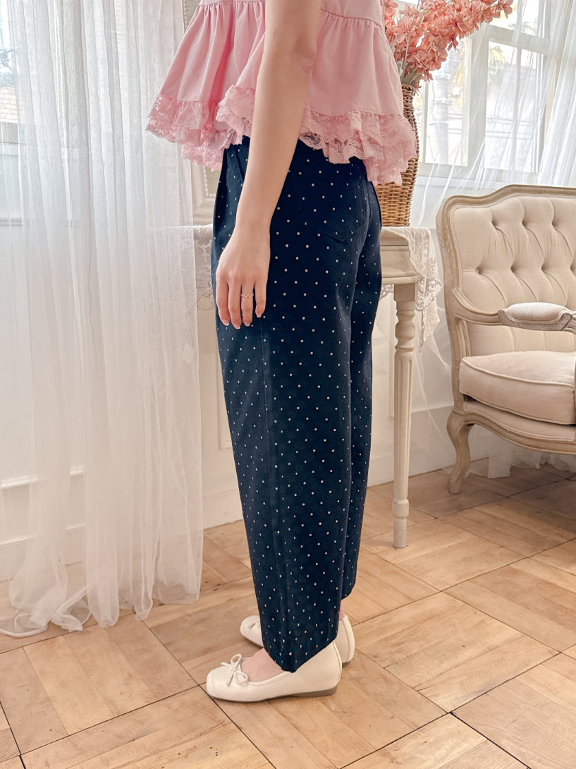 Dot Denim Pants