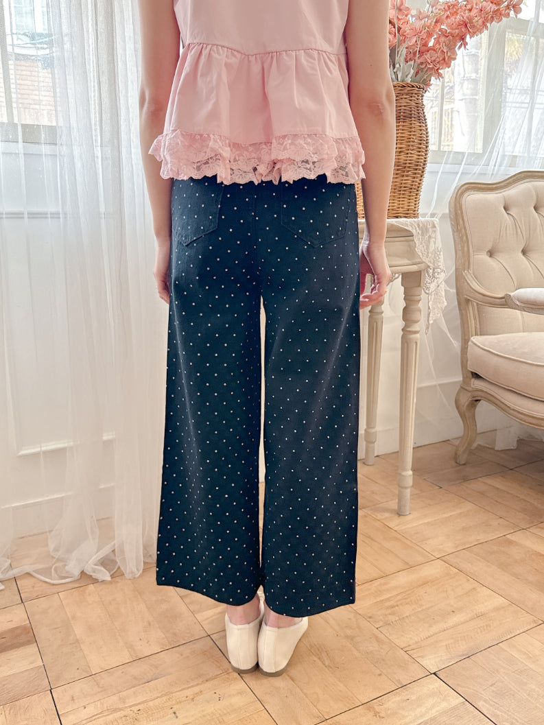 Dot Denim Pants
