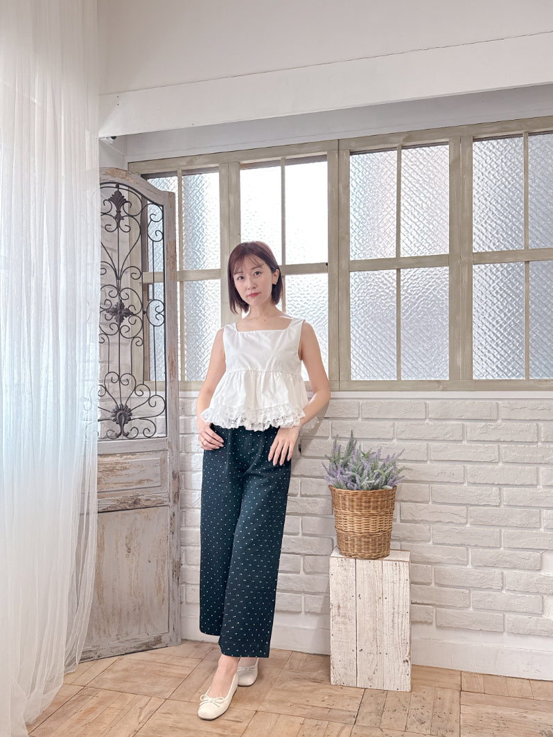 Dot Denim Pants