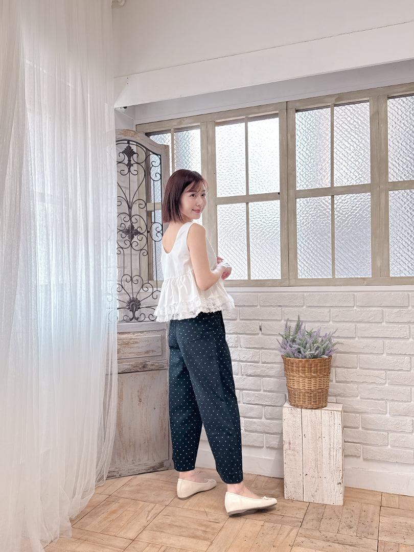 Dot Denim Pants