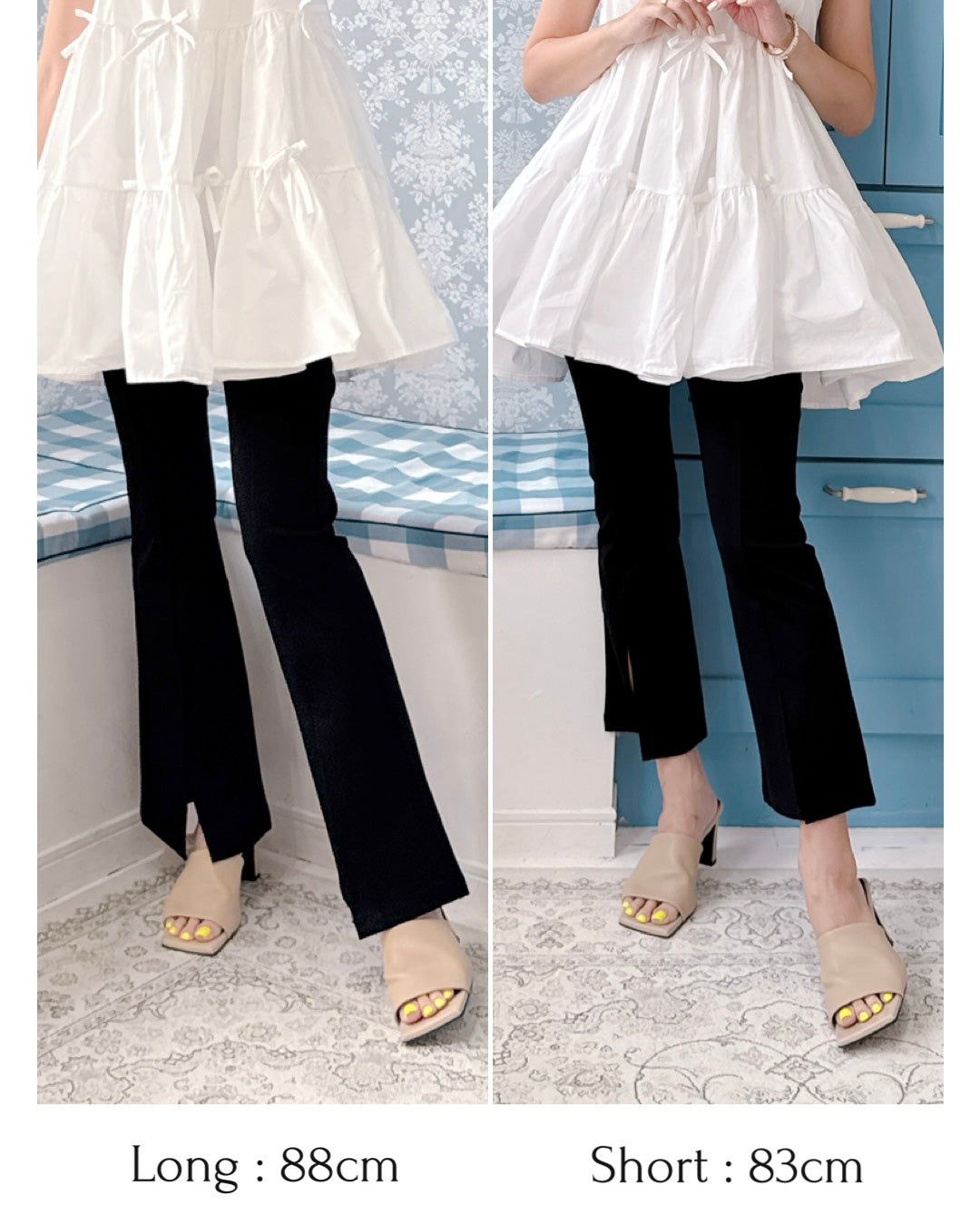 Slit Black Pants